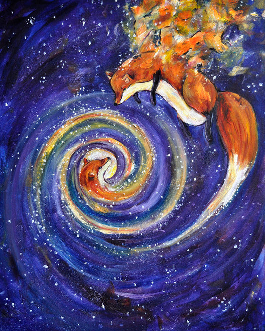 Cosmic Fox - Original Oil Painting