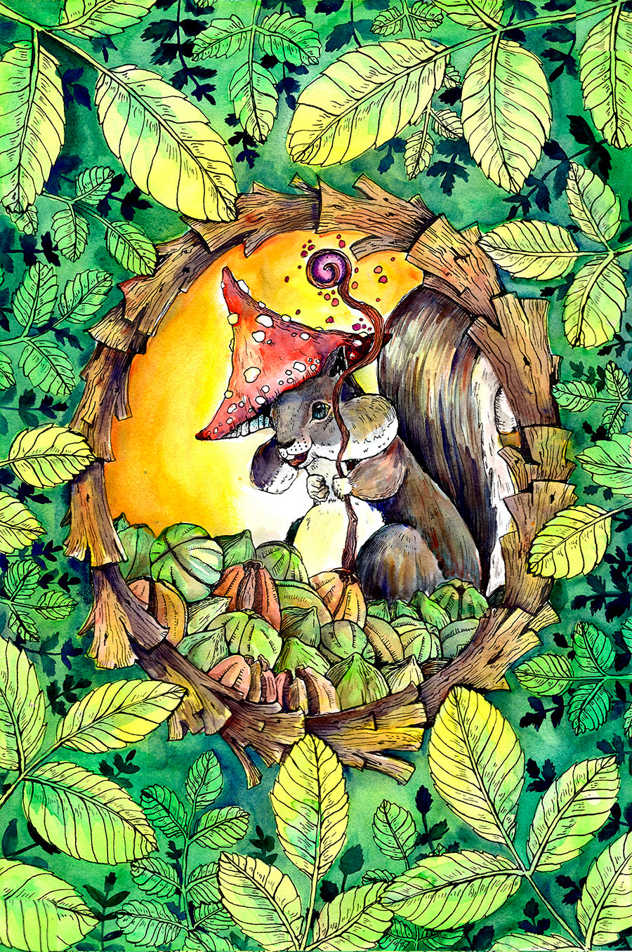 Squirrel Wizard - Fine Art Print
