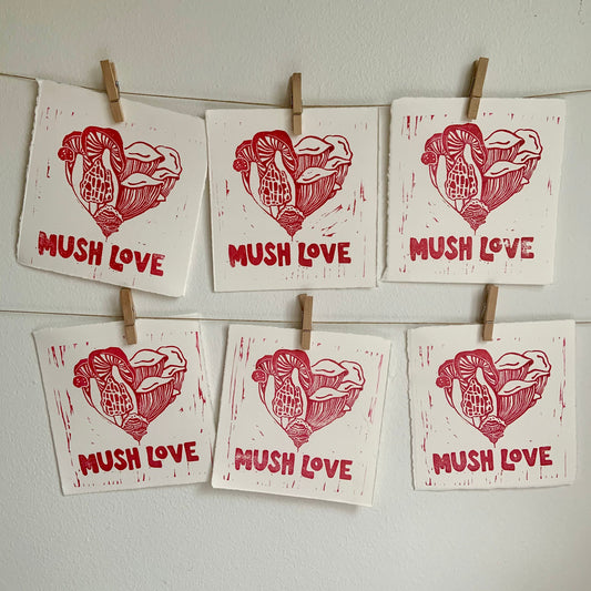 Mush Love - Original Linocut