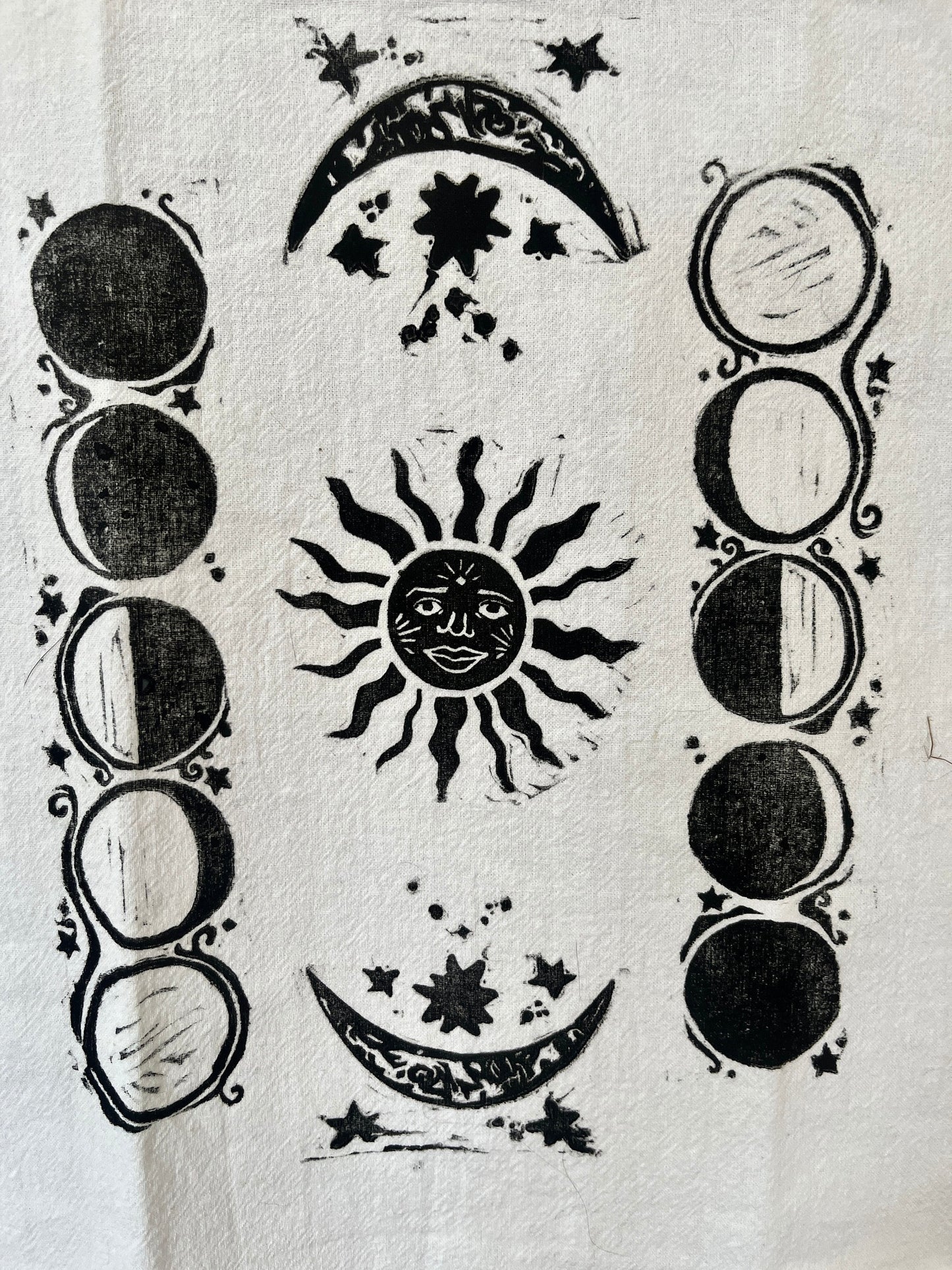 Sun and Moon Tea Towel Design